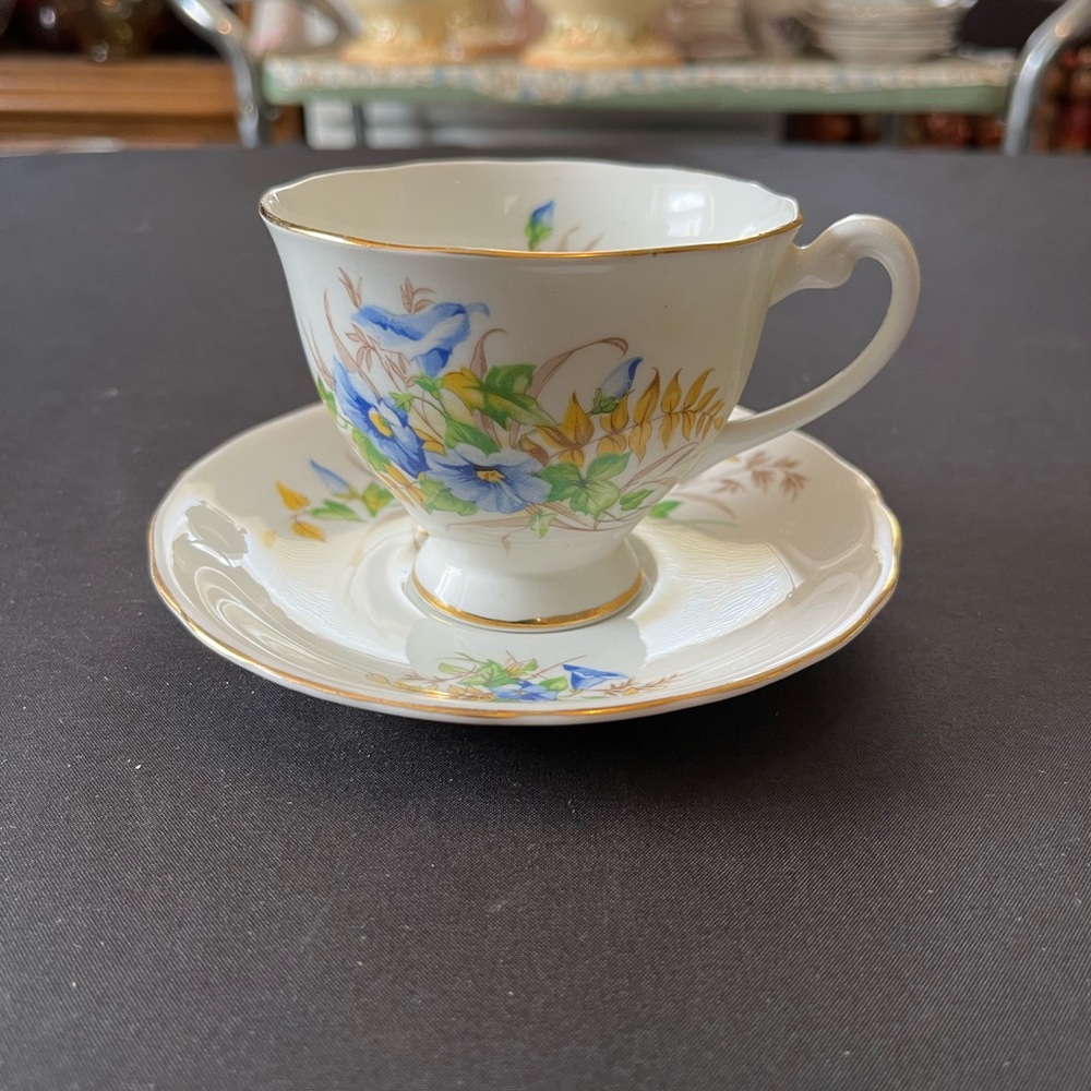 Floral Porcelain Teacup and Saucer Set